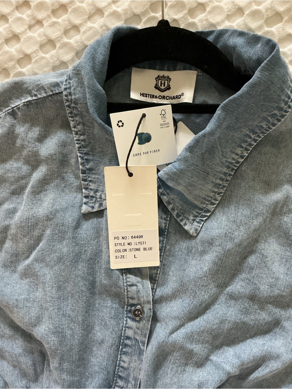 Lightweight tailored denim Stone Blue women’s shirt